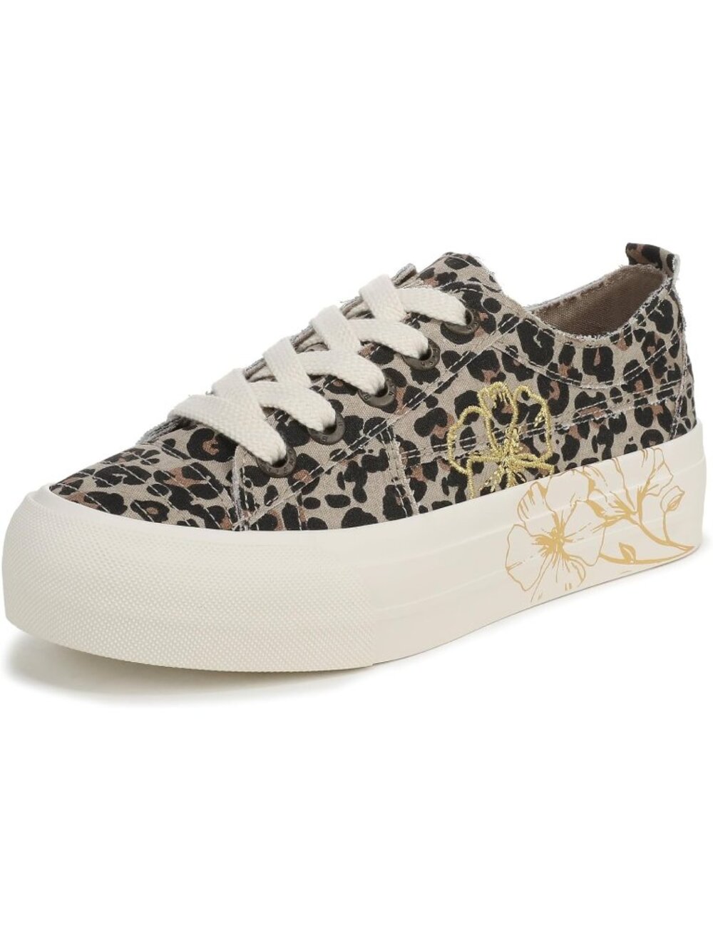 Women's Leopard Decorative Laces Soft Slip On Sadie Sun Platform Sneaker
